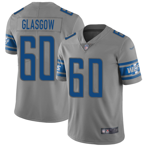 Detroit Lions Limited Gray Men Graham Glasgow Jersey NFL Football #60 Inverted Legend->youth nfl jersey->Youth Jersey